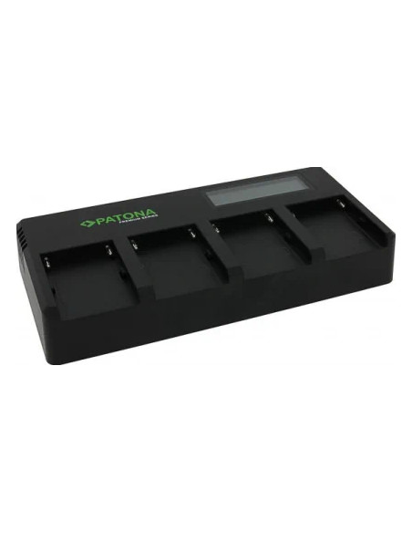 Patona Premium Caricabatterie Veloce 4 Slot per Batterie Serie Sony F