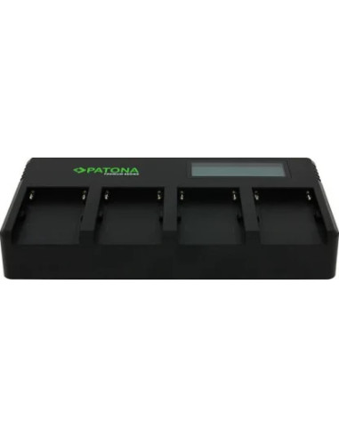 Patona Premium Caricabatterie Veloce 4 Slot per Batterie Serie Sony F