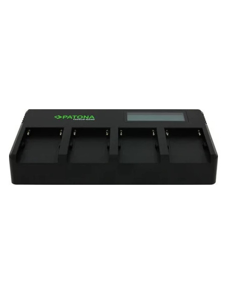 Patona Premium Caricabatterie Veloce 4 Slot per Batterie Serie Sony F