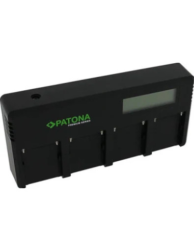 Patona Premium Caricabatterie Veloce 4 Slot per Batterie Serie Sony F