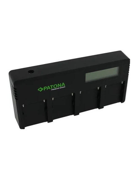 Patona Premium Caricabatterie Veloce 4 Slot per Batterie Serie Sony F