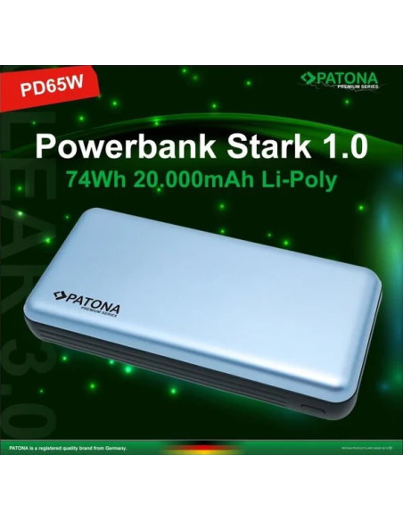 Powerbank Stark 1.0 PD65W 20000Mah Con 2 Cavi Di Ricarica Integrati