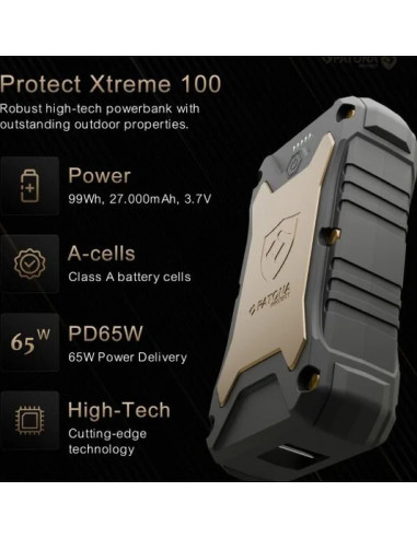 PROTECT Powerbank Extreme 100 PD65W 27.000mAh Wireless Charge