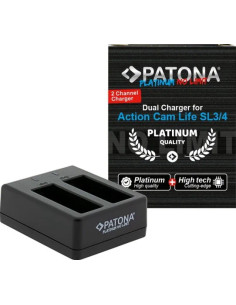 PATONA PLATINUM DUAL CHARGER PER BATTEIRA PATONA ACTION CAM SL3 E SL4