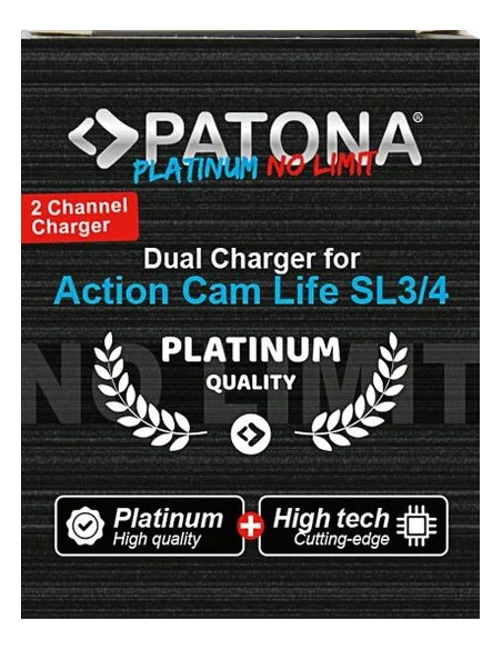 PATONA PLATINUM DUAL CHARGER PER BATTEIRA PATONA ACTION CAM SL3 E SL4