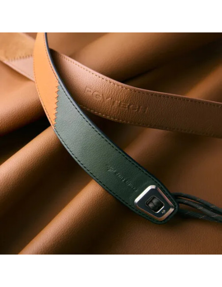 P-CB-600 CAMERA STRAP AIR PREMIUM LEATHER STYLE-SUNSET FOREST PINE