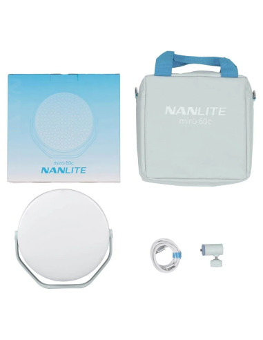 NANLITE MIRO 60C LED FULL-COLOR ROUND PANEL LIGHT MINT BLUE