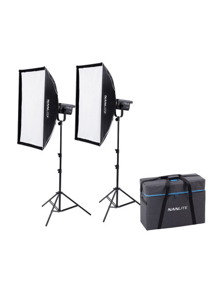 NANLITE FS-200B 2KIT WITH LIGHT STAND LS-150-5/8 AND NEW BAG - 2 LED