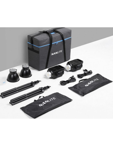 NANLITE FS-200B 2KIT WITH LIGHT STAND LS-150-5/8 AND NEW BAG - 2 LED