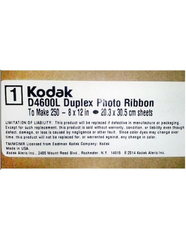 KODAK 1090893/1352459 PHOTO RIBBON 250FG 20X30 FRONTE/RETRO X D4600 DUPLEX MEDIA