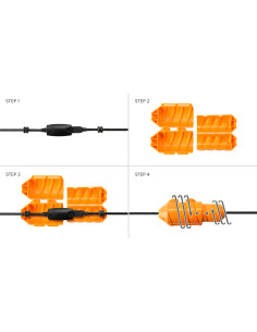 THT JS026ORG JERK STOPPER SICURA GIUNTO CAVI ARANCIONE 2