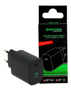 PATONA CARICABATTERIA PREMIUM PD20W ADAPTER 5V/3A 9V/2.22A 12V/1.67A USB-C PD3.0 QC3.0 WHITE