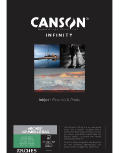 CANSON INFINITY ARCHES AQUARELLE RAG (PURE WHITE) A3+ 25F 310GR
