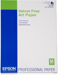 EPSON S042096 VELVET FINE ART PAPER A2 25F 250GR