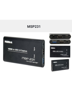 RGBLINK SCHEDA DI ACQUISIZIONE HDMI + AUDIO JACK 3.5MM A USB 3.0 + LOOP HDMI OUT + USCITA AUDIO JACK 3.5MM