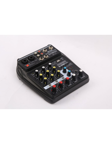SYNCO MIXER AUDIO 4 CANALI (2xXLR/JACK MONO+STEREO JACK/RCA/USB IN) CON FX E EQ E CON ALIMENTAZIONE VIA USB