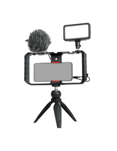 SYNCO M1S VLOGGER KIT1 COMPOSTO DA SHOTGUN M1S + SMARTPHONE/TABLET CAGE + TABLE TRIPOD + LED LP5 BICOLOR 2700-6500K