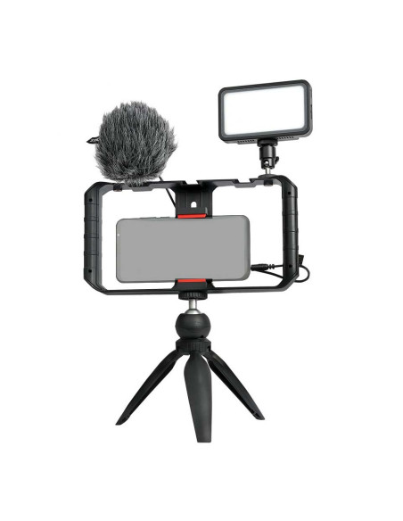 SYNCO M1S VLOGGER KIT1 COMPOSTO DA SHOTGUN M1S + SMARTPHONE/TABLET CAGE + TABLE TRIPOD + LED LP5 BICOLOR 2700-6500K