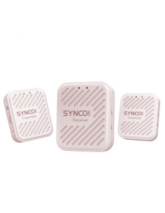 SYNCO G1 (A2) PINK SISTEMA WIRELESS OMNIDIREZIONALE BATT. INTEGRATA CON MICROFONO INTEGRATO E LAVALIER - 2 TRASMETTITORI + 1 RIC