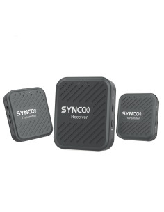 SYNCO G1 (A2) GREY SISTEMA WIRELESS OMNIDIREZIONALE BATT. INTEGRATA CON MICROFONO INTEGRATO E LAVALIER - 2 TRASMETTITORI + 1 RIC