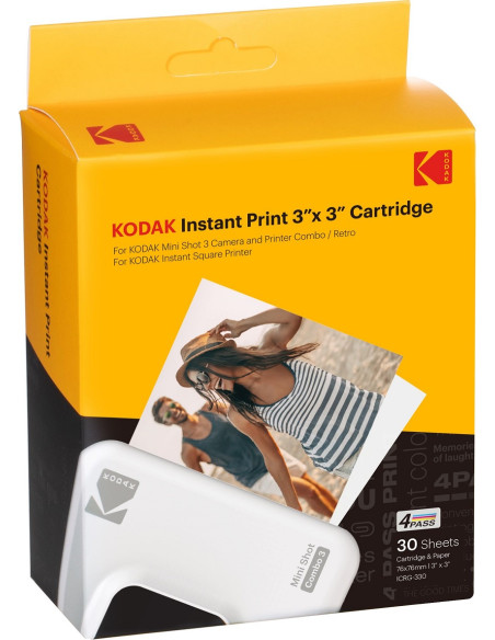 KODAK INSTANT FILM FOR MINI SHOT 3 RETRO PRINTER 7,6X7,6 CM 4PASS 30FOTO