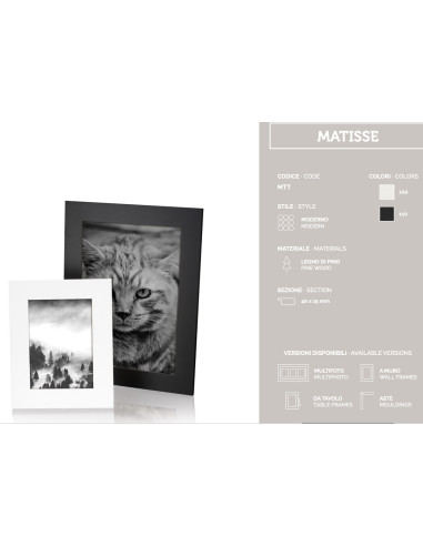 PICOGLASS CORNICE MATISSE 13X18 VARI COLORI CRILEX P.FOTO CRAV. SCORR. TAVOLO