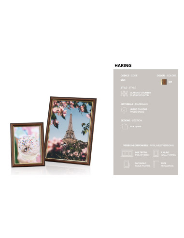 PICOGLASS CORNICE HARING 20X30 CRILEX NOCE FILO ORO