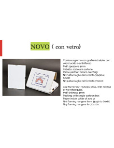NOVOGLASS CORNICE A GIORNO 18X24 NOVO CON VETRO SCATOLATO