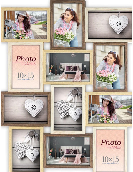 Montreaux 12Q Beige, Marrone Set di cornici per foto