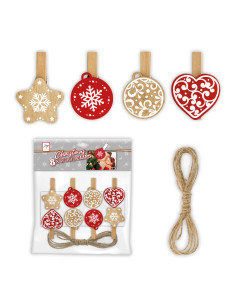 ZEP CORNICE LK40W 200 CM KIT WOOD CLIPS WHITE CHRISTMAS NATALE