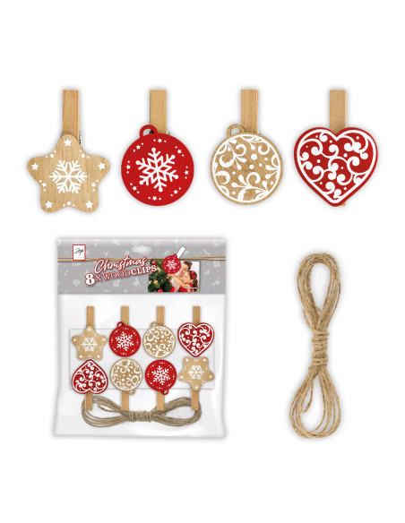 ZEP CORNICE LK40W 200 CM KIT WOOD CLIPS WHITE CHRISTMAS NATALE