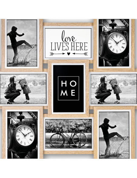 Kimpton 9x13x18 Holz Galerie TJ579 Set di cornici per foto Bianco, Legno