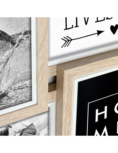 Kimpton 9x13x18 Holz Galerie TJ579 Set di cornici per foto Bianco, Legno