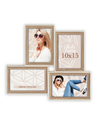 Kriss 4Q Marrone, Bianco, Legno Set di cornici per foto