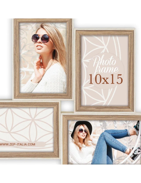 Kriss 4Q Marrone, Bianco, Legno Set di cornici per foto