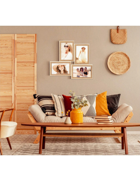 Kriss 4Q Marrone, Bianco, Legno Set di cornici per foto