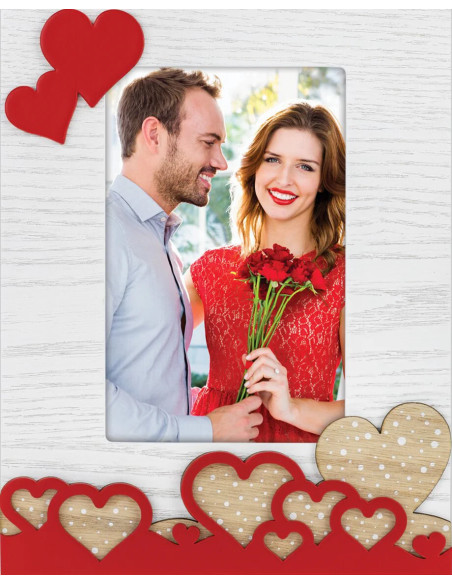 DX7346 Cornice per foto singola Rosso, Bianco, Legno