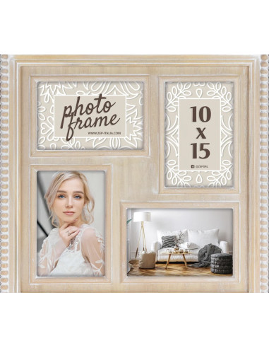 Tika Cornice per foto multipla Bianco, Legno