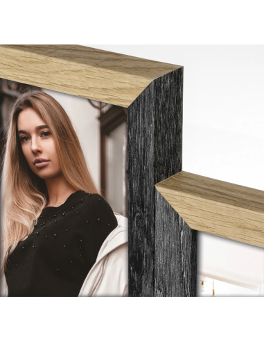 DN485B cornice per quadro Cornice per foto multipla Nero, Legno