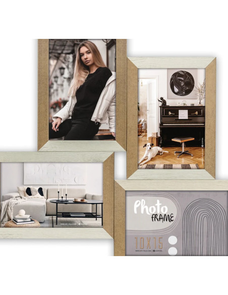 DN496W cornice per quadro Cornice per foto multipla Bianco, Legno