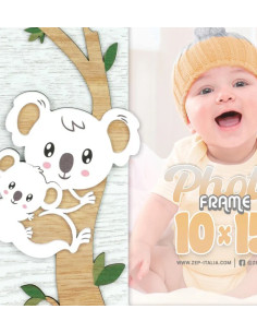 Larry Cornice per foto singola Bianco, Legno 2