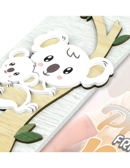 Larry Cornice per foto singola Bianco, Legno