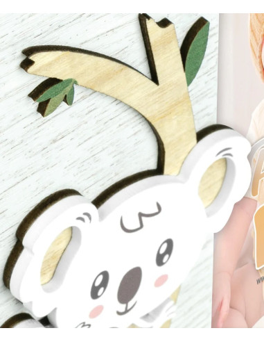 Larry Cornice per foto singola Bianco, Legno