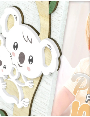 Larry Cornice per foto singola Bianco, Legno