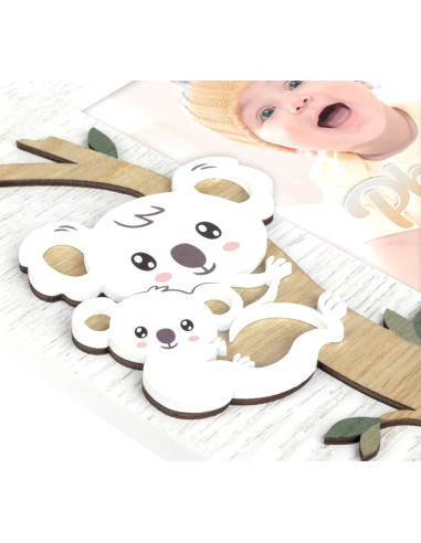 Larry Cornice per foto singola Bianco, Legno