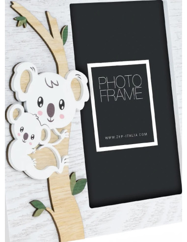 Larry Cornice per foto singola Bianco, Legno