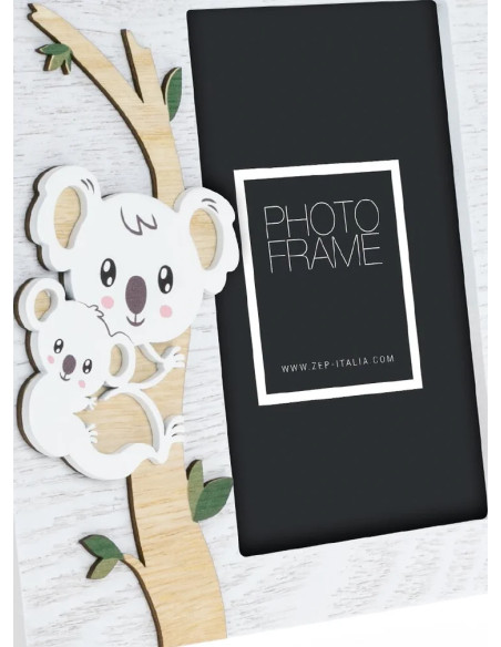 Larry Cornice per foto singola Bianco, Legno