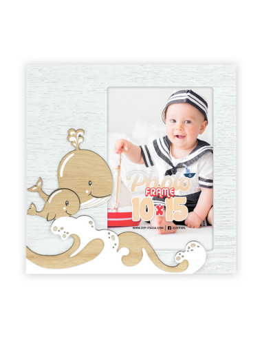 Willy Cornice per foto singola Bianco, Legno