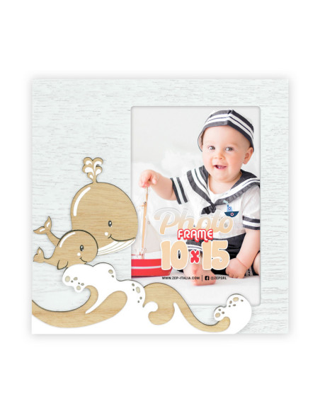 Willy Cornice per foto singola Bianco, Legno