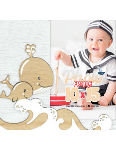 Willy Cornice per foto singola Bianco, Legno 2